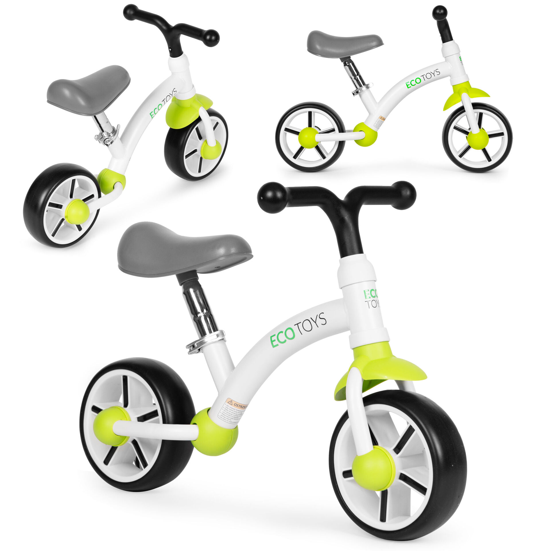 E-shop Balančný bicykel pre deti, eva kolesá, nastaviteľné sedadlo, zele...