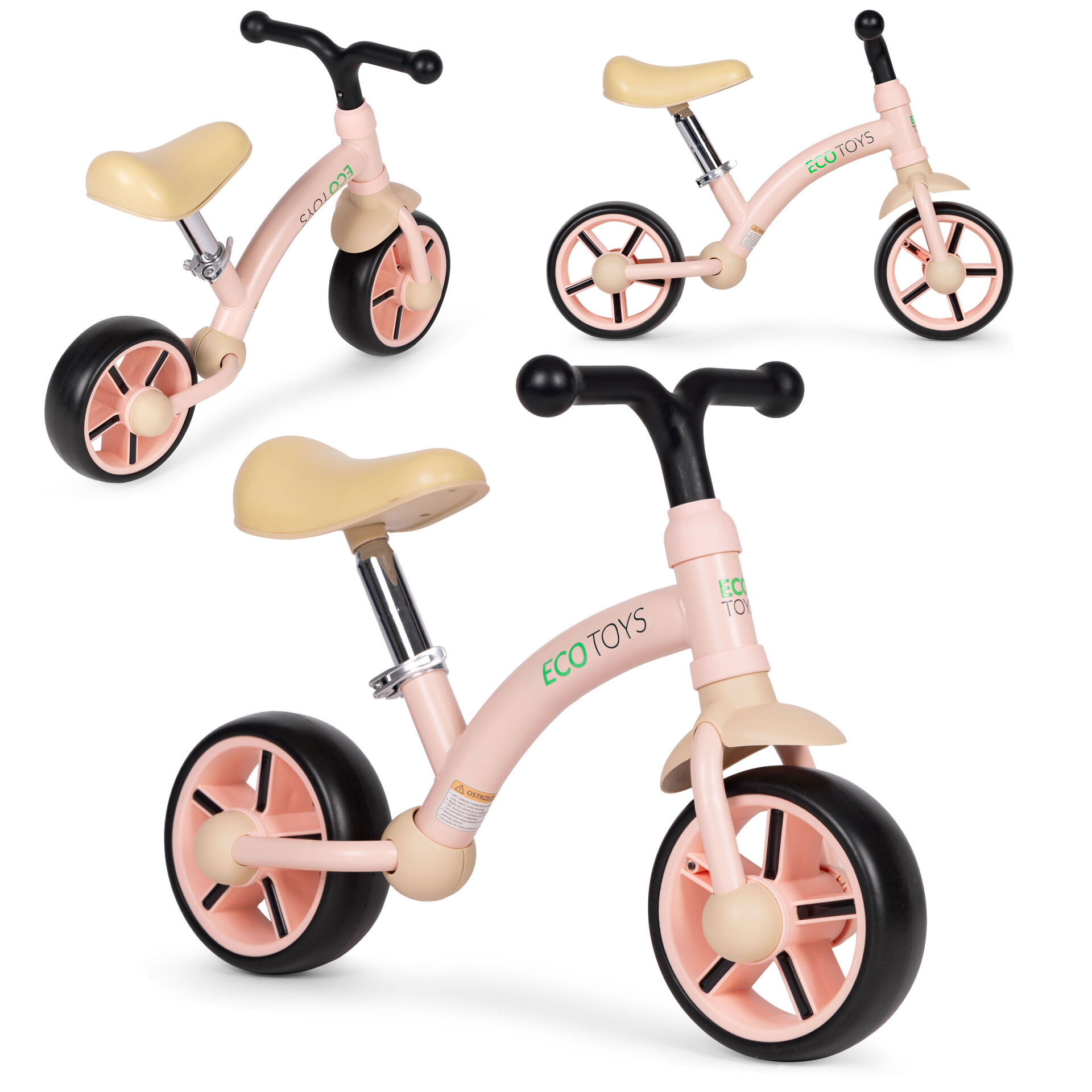 E-shop Balančný bicykel pre deti, eva kolesá, nastaviteľné sedadlo, ružo...