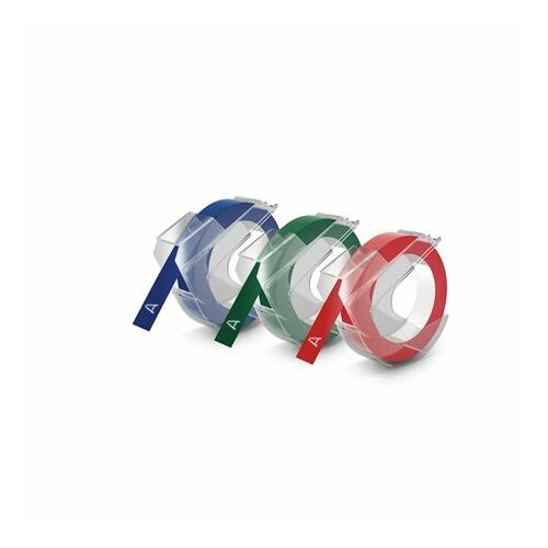 Dymo 520106 Feliratozógép szalag, 9mm x 3m, Kék, Zöld, Piros