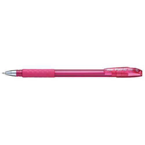Pix cu capac 0,35mm, peniță triunghiulară pentel feel it bx487-p, culoare de scris roz