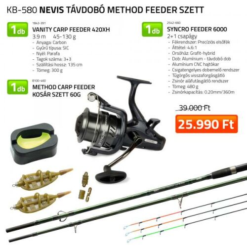Távdobó method feeder szett 1843-391+ 2542-660+ 8100-460 125613314