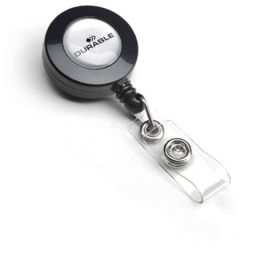 Durable retractable badge holder, black