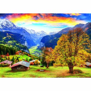 Ukończone Alpejska Wioska 1000 elementów puzzle - Trefl Puzzle