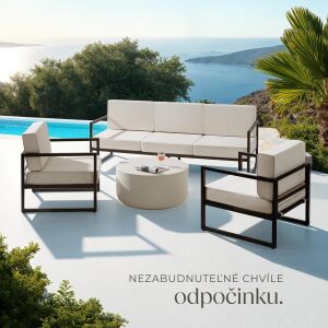 Zestaw wypoczynkowy ogrodowy Comosa dla 5 osób, bardzo duże poduszki 125624737 - Zestaw ogrodowy