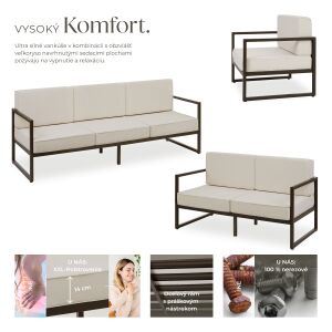 Zestaw mebli ogrodowych Comosa dla 6 osób, poduszki XXL 125624746 - TecTake Zestaw do siedzenia w ogrodzie