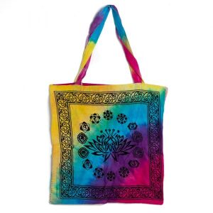 Regenbogen-Baumwolltasche - Chakra-Lotus - Shopper - 42x42cm 125624871 - Haushaltszubehör