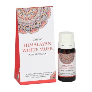 Goloka Himalaya Weißer Moschus Reines Aromaöl, 10ml Flasche, ätherisches Öl zur Entspannung, Meditation und zum Schlafen - Ätherisches Öl
