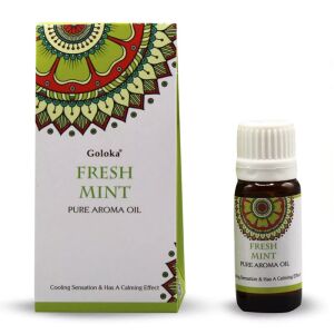Goloka Fresh Mint Ätherisches Öl 10ml. Reines Aromaöl für Aromatherapie und Entspannung. - Ätherisches Öl