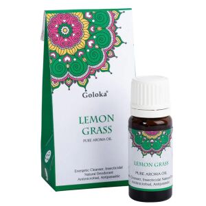 Goloka Zitronengras Reines Aromaöl, 10ml, natürliches ätherisches Öl für Aromatherapie, Diffusor und Raumduft - Ätherisches Öl