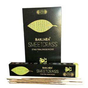 Banjara Sweetgrass Ethno-Tribal Smudge Räucherstäbchen, natürlich, beruhigend, reinigend, positive Energie, 100% natürliche Zutaten, handgefertigt, traditionelles indisches Rezept - Innenarchitektur