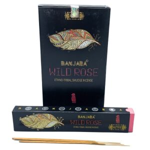 Banjara Tribal Wild Rose Ethno-Tribal Smudge Räucherstäbchen, 15g Box - Innenarchitektur