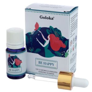 Goloka Be Happy 100% natürliches & unverdünntes ätherisches Öl, Aromatherapie-Öl zur Stimmungsaufhellung und Entspannung - Ätherisches Öl