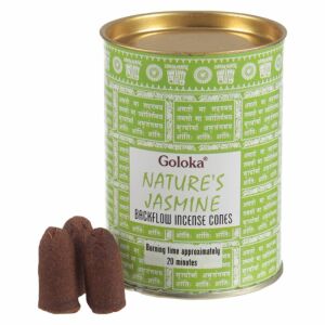 Goloka Nature's Jasmine Rückfluss-Räucherkegel, 24er-Pack,  Jasmin-Duft Räucherkegel für Rückfluss-Räuchergefäße - Innenarchitektur