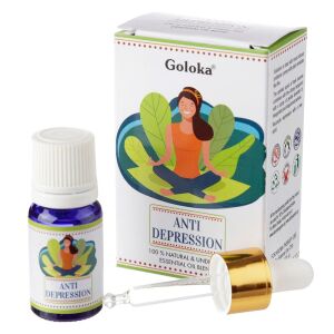 Goloka Anti-Depressions-Ätherisches Öl, 100% Natürliches & unverdünntes ätherisches Öl-Gemisch, für Stimmungsaufhellung und Entspannung - Ätherisches Öl