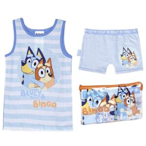 DISNEY Plavi set majice i bokserica + kratka pidžama kao poklon kozmetička torbica 2 godina (92 cm)