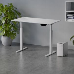 Profi elektromosan állítható magasságú íróasztal 138x67cm fehér | Dupla motor - Memória - USB - Nagy teherbírás | LVN System Control Pro