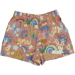 Next Mädchen Shorts rosa mit Retro Blumen- und Regenbogenmuster, Größe 104 - Next