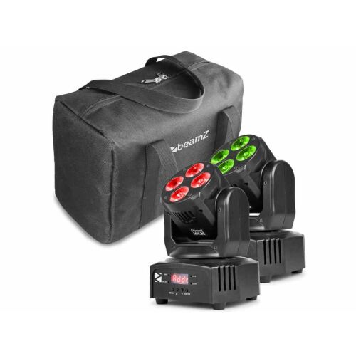 BeamZ MHL36 2db Robotlámpa, 4x9W RGBW Led, DMX, hordozó táskával - Stúdiófény és Reflektor
