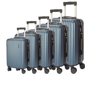 Set de bagaje albastre Dollcini Világjáró - 5 piese - Valize de 28, 24, 20, 18, 16 inch - Dollcini Valize