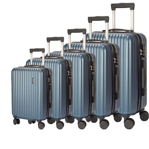 Dollcini, Világjáró Bőrönd 5db set, 28"24"20"18"16", 528283_E_5db, kék