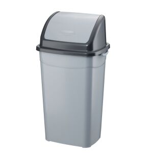 Coș de gunoi din plastic gri cu capac rabatabil, 70 litri - Cosuri de gunoi