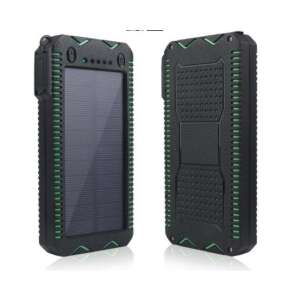 Bancă de putere alimentată cu energie solară cu o capacitate de 20000 mAh, rezistentă la apă, cu brichetă încorporată și lanternă - Nonbrand Baterii externe