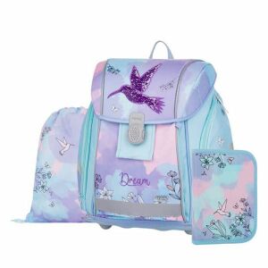 Kolibris Prémium Light OXY BAG Schulranzen-Set mit Kolibri-Design, inklusive Rucksack, Federmäppchen und Turnbeutel - Schulranzen-Set