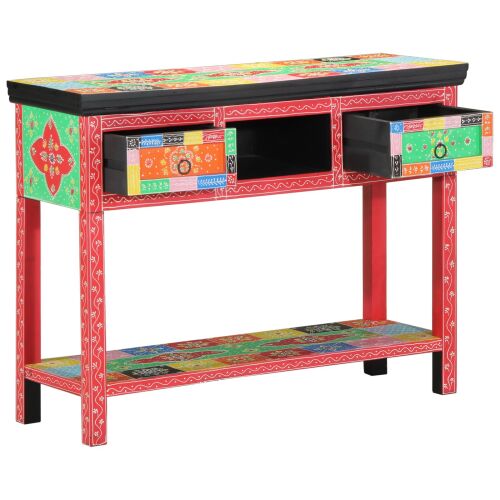 vidaXL Színes Konzolasztal 100x30x75 cm Tömör Mangófából