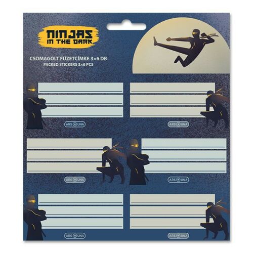 Ninjas in the Dark: Heftetikett - 3 x 6 Stück 125644104