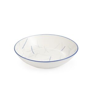 FRESCO Mikado deep plate, 21 cm diameter, porcelain bowl with blue line pattern - Serving