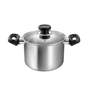 BRAVA 18cm Stainless Steel Stock Pot with Lid - Clay pot