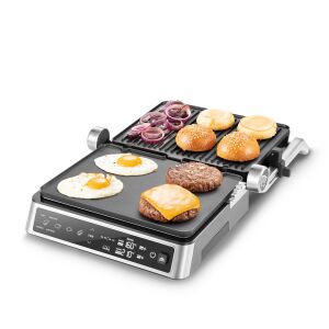 PRESIDENT electric grill open with burger ingredients - Tabletop Grill