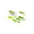 Nice Dicer Plus vegetable slicer set, green and white, with all parts laid out on a white background