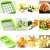 Nice Dicer Plus vegetable slicer set, showing different blades and how to use them