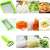 Nice Dicer Plus vegetable slicer set, showing different blades and how to use them