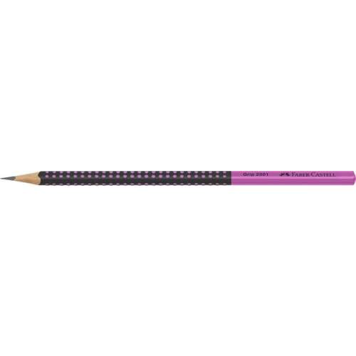 FABER-CASTELL Creion de grafit, HB, triunghiular, FABER-CASTELL "Grip 2001", negru, roz
