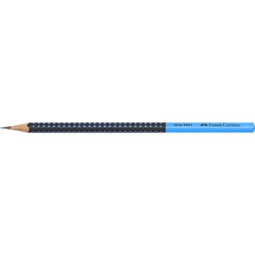 FABER-CASTELL Grafitová ceruzka, HB, trojuholníková, FABER-CASTELL "Grip 2001", čierna, modrá