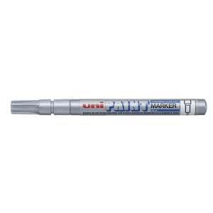 Uni Paint Marker, silver, 0.8-1.2mm, chisel tip, for marking on any surface - Lacquer marker