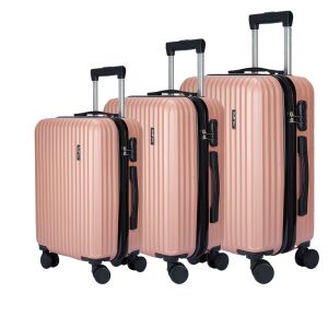 Set de 3 valize Dollcini Világjáró, roz, valize de 28, 24 și 20 inch - Dollcini Valize