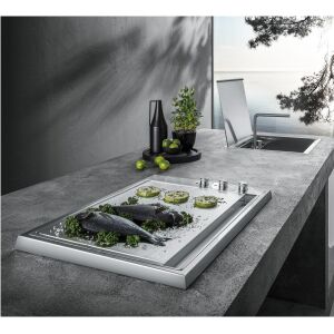 Plita electrica incorporabila Teppanyaki, Barazza, 80 cm, 2 zone, inox