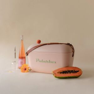 Хладилна чанта Polarbox Gold, 12 литра, бежова, с вино, плодове и чаша, винтидж дизайн - Хладилна чанта, пакет за лед