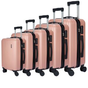 Dollcini Világjáró 5-teiliges Gepäckset, rosa, verschiedene Größen - Zubehör Kleidung