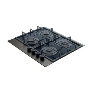 Plita de gatit Tornado Eclipse 60 cm, incorporabilă, cu aprindere integrată, supapă de siguranță, finisaj Dark Inox - Plite