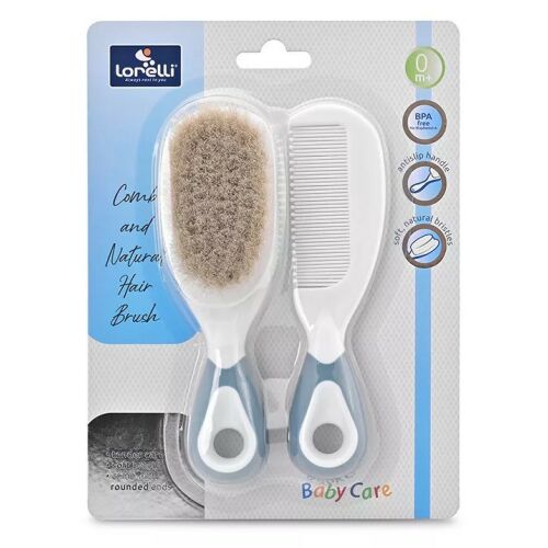 Lorelli Fésű és hajkefe természetes sörtékkel - moonlight blue 125749036