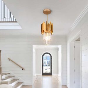 Greelustre Kronleuchter FG-D17, moderner Kronleuchter aus Aluminium + Kristall, 2 Reihen, für Küche, Schlafzimmer, Esszimmer 125750781 - GreeLustr