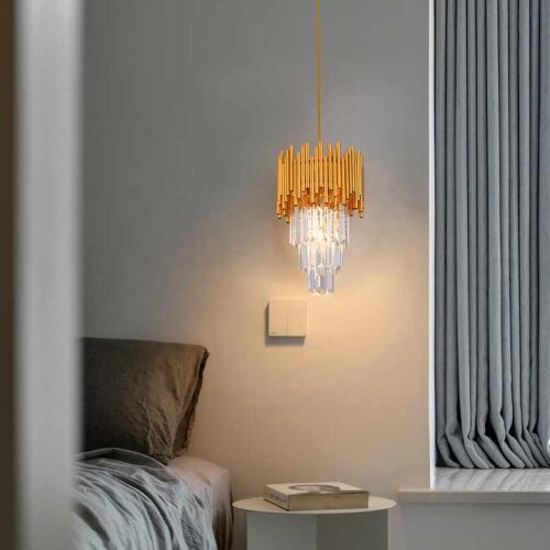 Greelustr Candelabru FG-D23, Cndelabru modern aluminiu+cristal capiz, 3 randuri, pentru bucatarie, dormitor, sufragerie,auriu 125751968