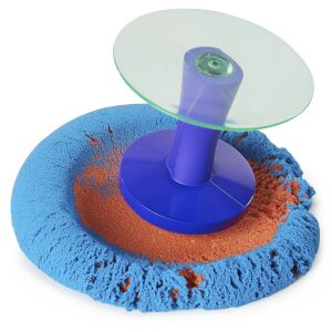 Spin Master Kinetic Sand Sandisfactory Set, nisip kinetic albastru cu o matriță din plastic albastră și transparentă - Jucari pe nisip