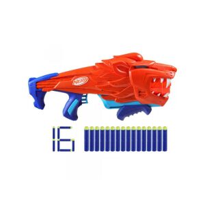 Nerf Junior Wild Lionfury Blaster с 16 стрелички, лесен за използване играчка бластер - Hasbro