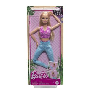 Barbie Made To Move Puppe, blond, mit lila Oberteil
