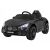 Egy fekete Mercedes Benz GT gyerek elektromos autó szögletes elölnézete.